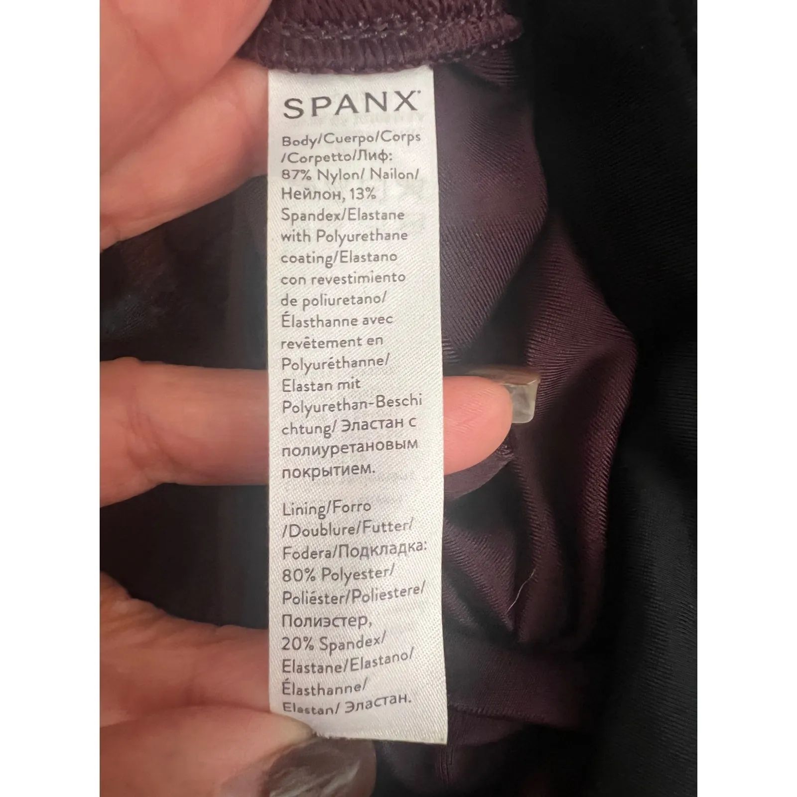 Spanx Faux Leather Leggings M‎ Black Coated High Waist 87% Nylon 13% Spandex - Image 5