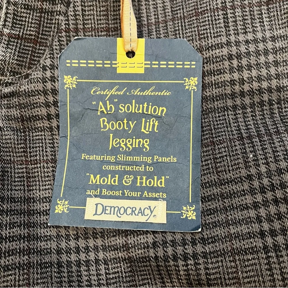 NWT, Democracy “Ab”Solution Side Zip Booty Lift Jegging, Gray Plaid, Sz 6 - Image 13