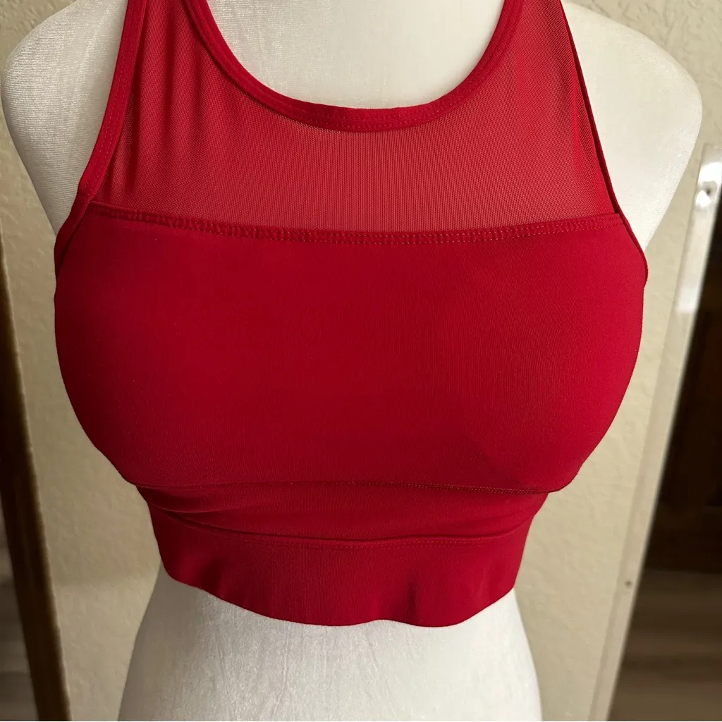 Zyia Active Red One More Rep Zip Back Padded Sports Bra Size Medium - Image 5
