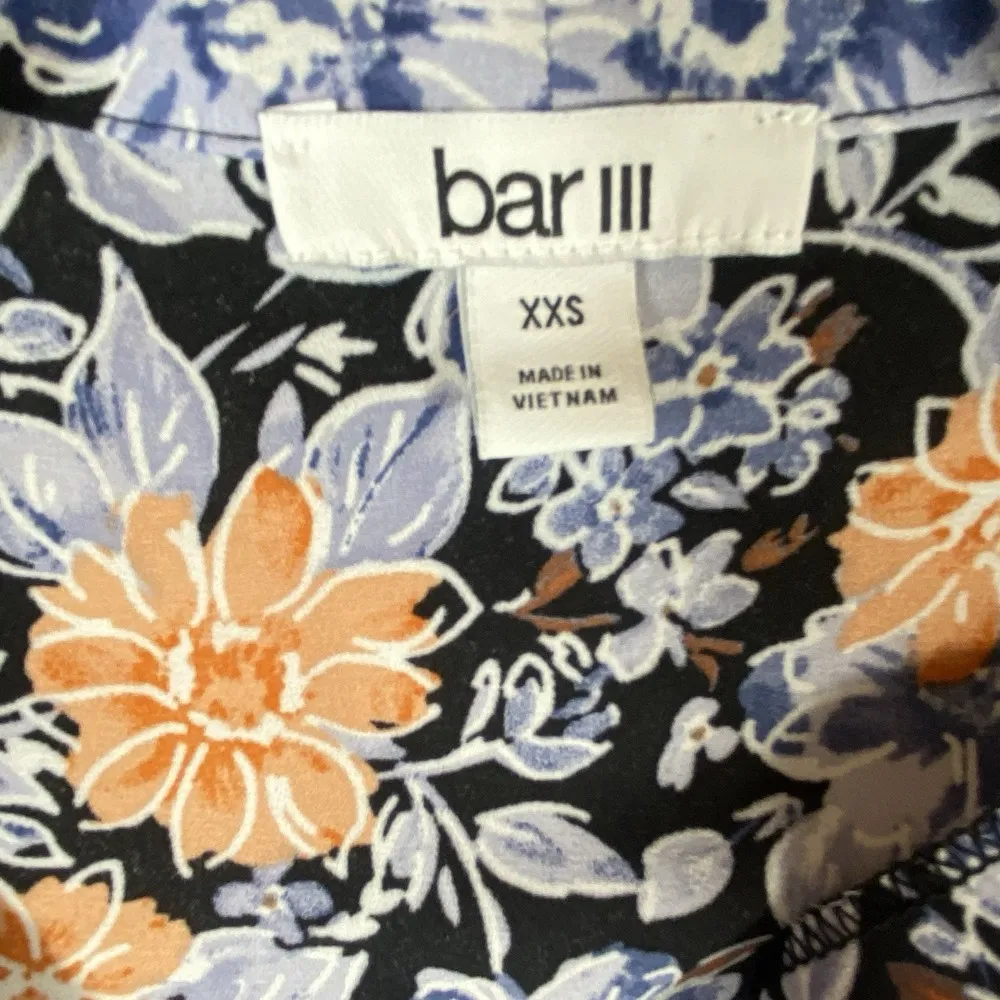 Bar III Womens XXS Floral Blouse Top Neck Tie Career Lightweight Sleeveless Boho - Image 10