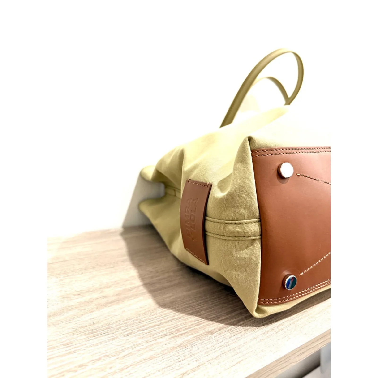 Bimba Y Lola Large Gabardine Chihuahua Shopper Tote Bag Natural - Image 8