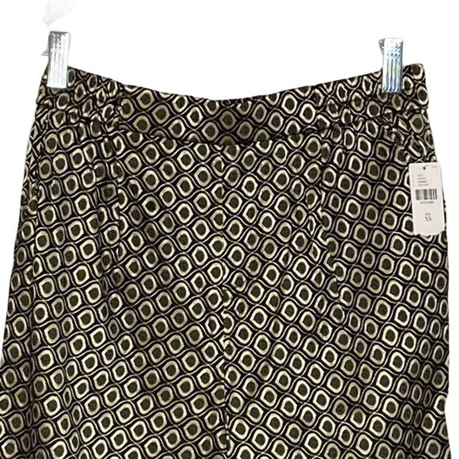 Anthropologie Pants Women XS Gold Black Geometric Larkin Jacquard Classic Preppy - Image 3