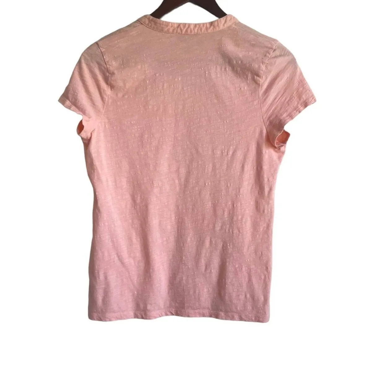 Talbots Women Top M Peach Pleated Cotton Blouse Spring Vacation Coastal Chic - Image 2