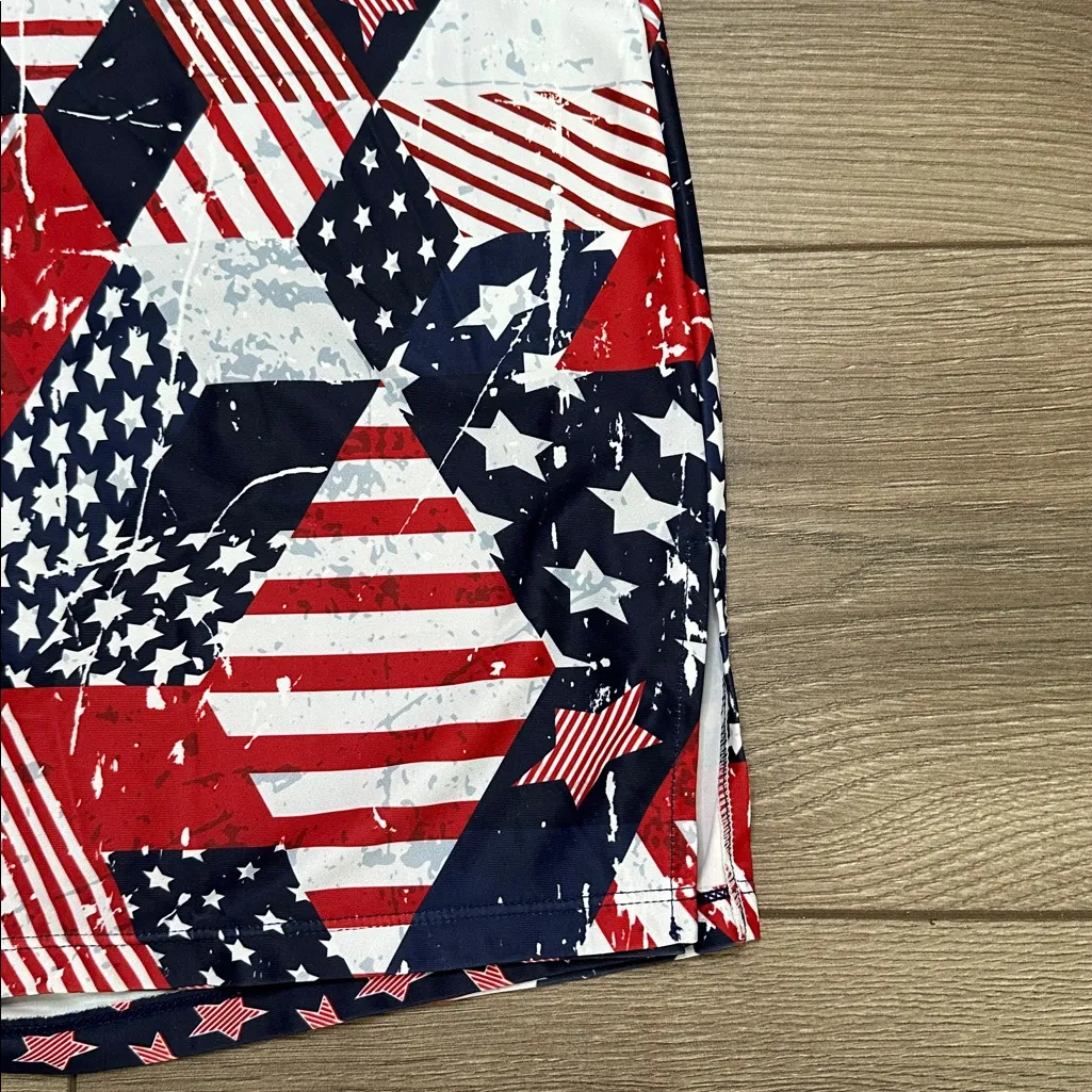 Skort Obsession 18” High Rise Tennis Golf Skirt Skort Red White Blue Size XL - Image 3