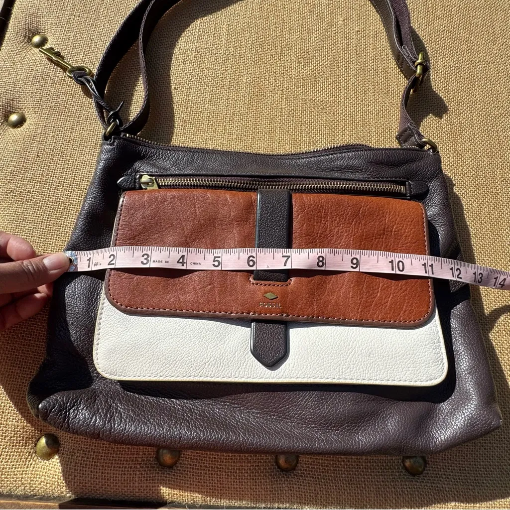 Fossil Kinley Colorblock Leather Crossbody Bag Multicolor Handbag Purse - Image 4