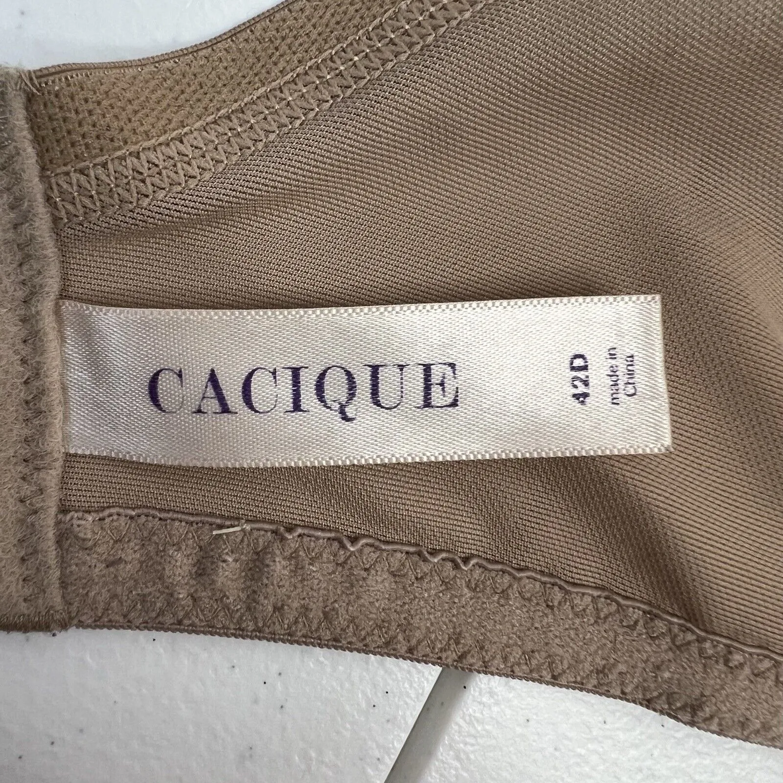 Cacique Size 42D Bra Lightly Lined Full Coverage Wireless No Wire Beige Women’s - Image 3