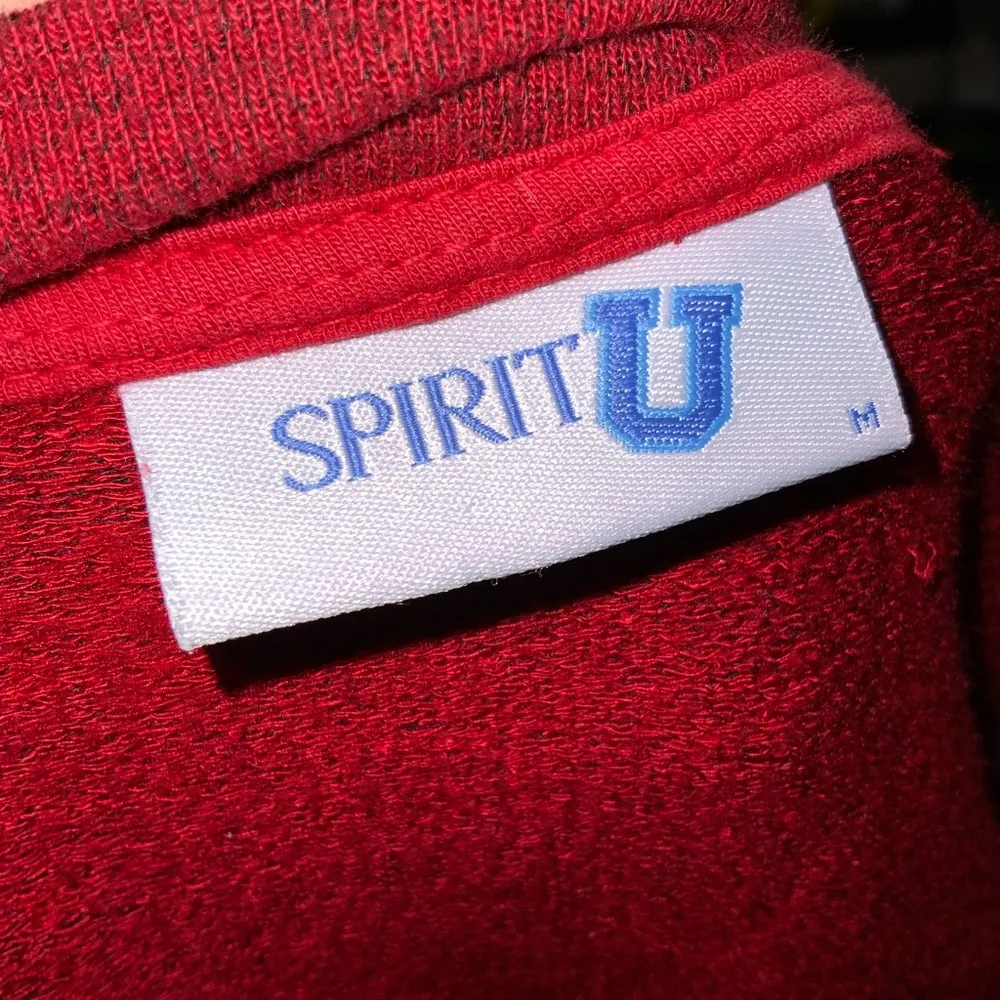 Spirit U Red “Ragin’ Cajuns” Heavy Cotton Blend Waterfall Cardigan Jacket Med - Image 7