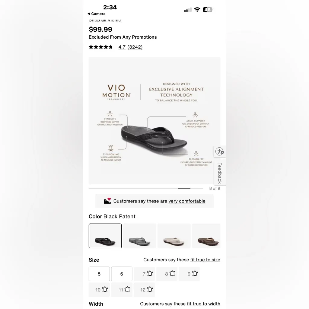 2 pairs of black sandals Vionic Tide II Flip Flop and no brand flip flop size 8 - Image 8