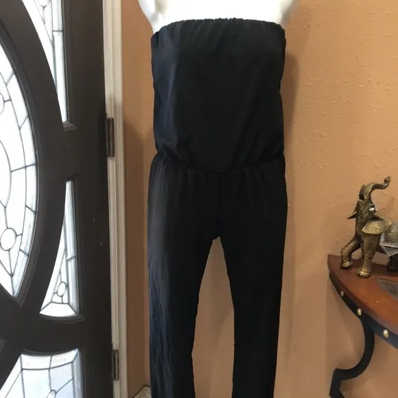 Socialite black strapless jumpsuit - Image 4