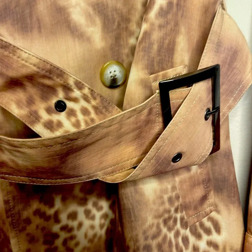 For‎ Cynthia Animal Print Double Breasted Trench Coat - Image 5