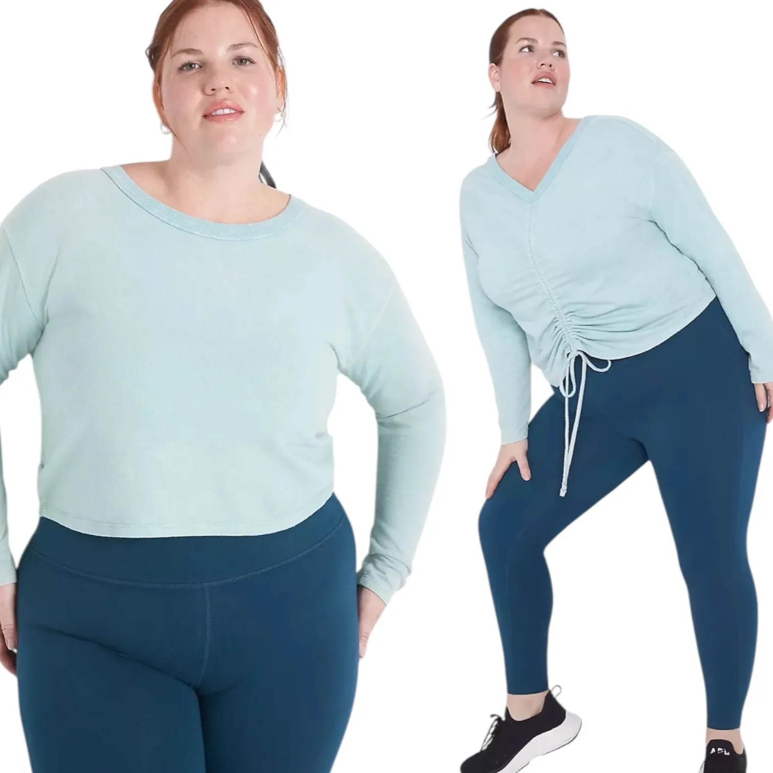 NWT LIVI Lane Bryant Crop Boatneck Ruched - Image 2