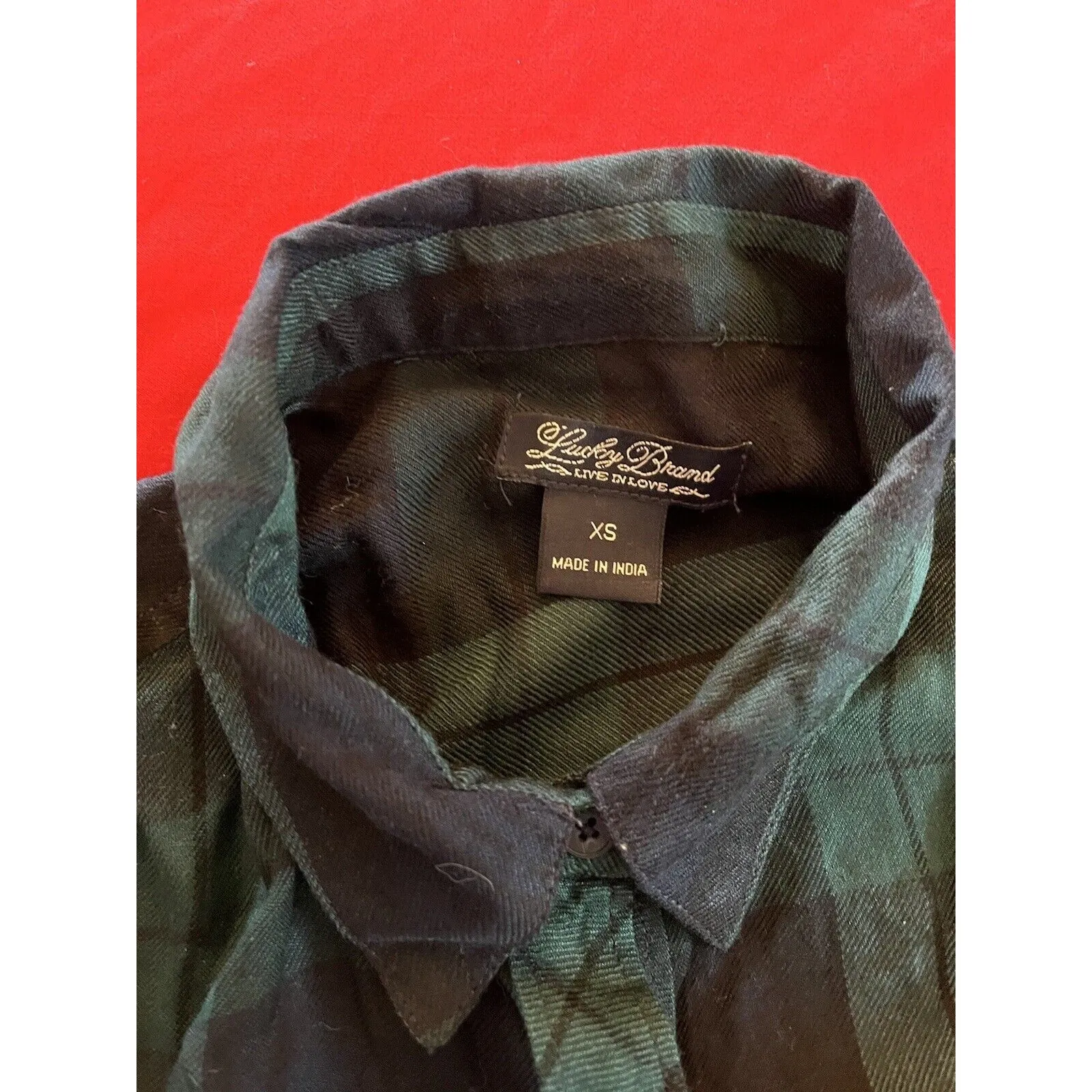 Lucky Brand Women's Super Soft Flannel Shirt Size XS Green/Blue Plaid - Image 5