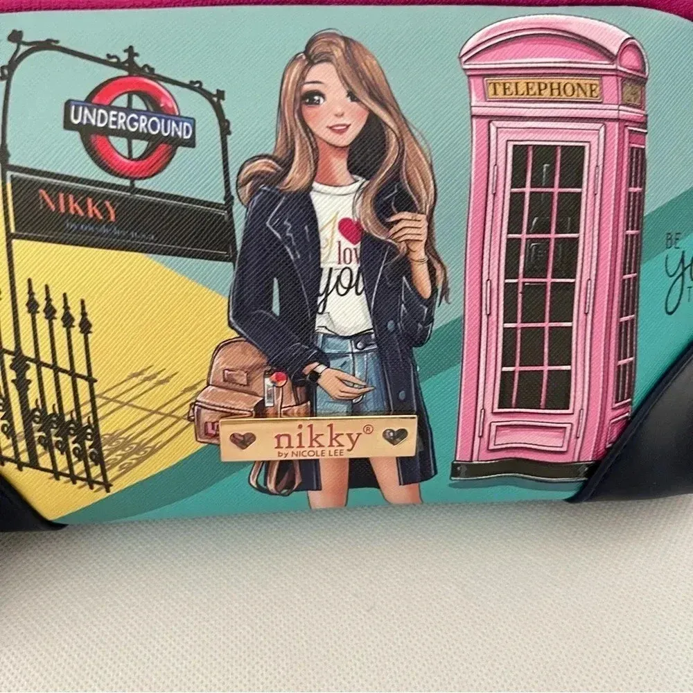 Nikky By Nicole Lee Large Oval Makeup Pouch Cosmetic Bag Miss Your Call - Image 3