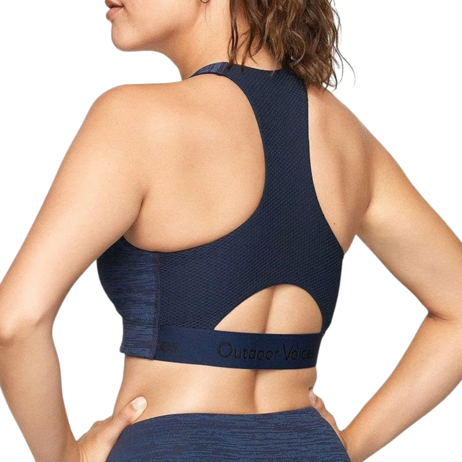 Outdoor Voices Blue/Black Baltic Doing Things Workout Sports Bra Racerback-Small - Image 2