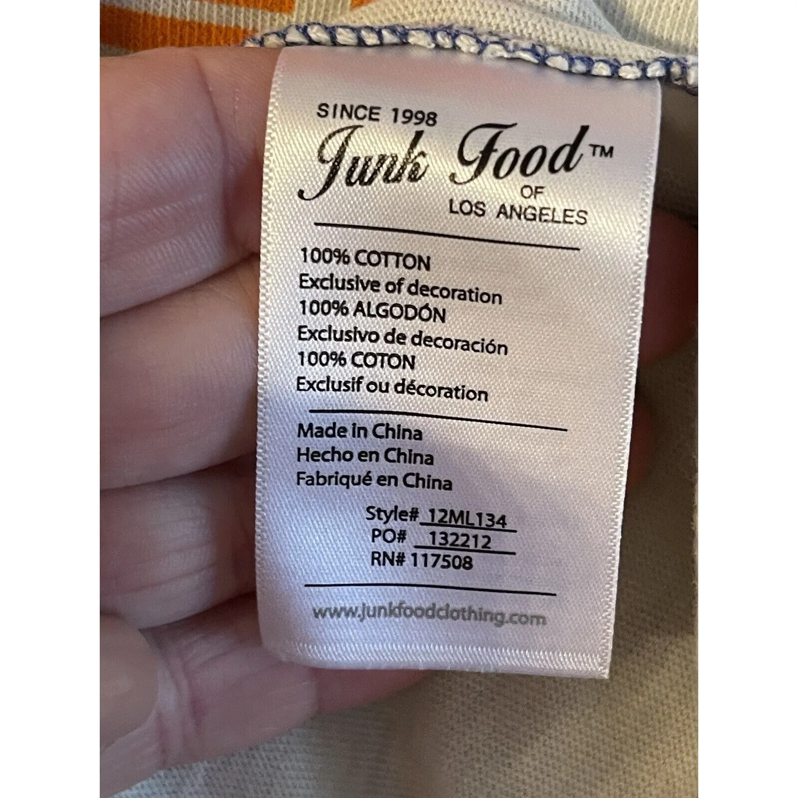 Super Bowl 2022 Shirt Junk Food Graphic NFL Baseball Style Womens Medium - Image 7