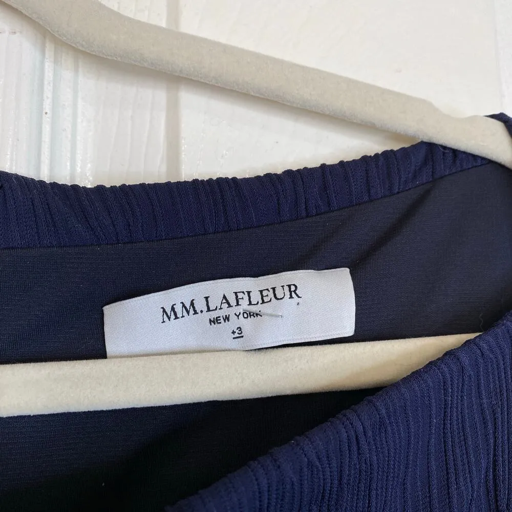 NWT MM LAFLEUR Oak Dress Aegean Blue Navy Crinkle Plus Size 20 New Office - Image 5