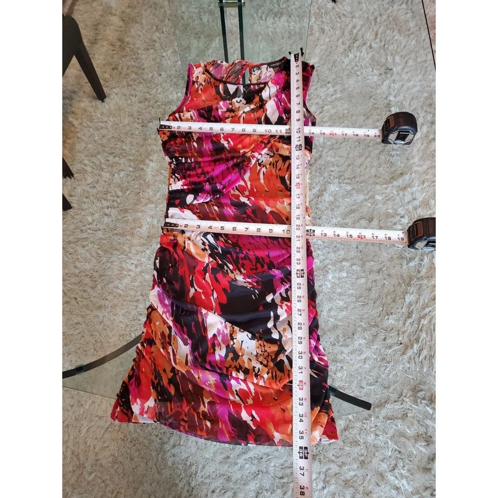 Bisou Bisou Women's Multicolor Round Neck Rayon Casual Knee Length Dress 10 - Image 7