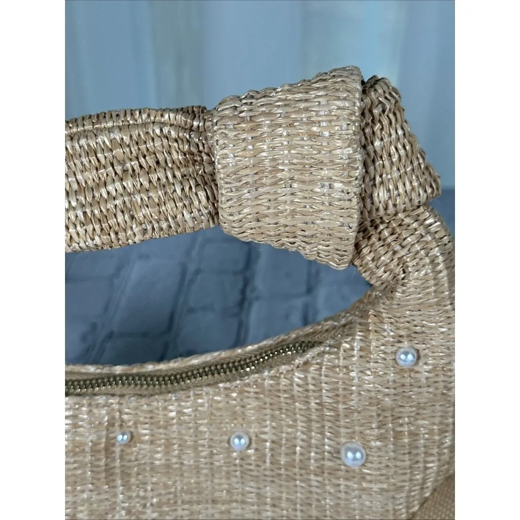 Crown Vintage Raffia Basket Seasonal Knit Hobo Bag NWOT - Image 13