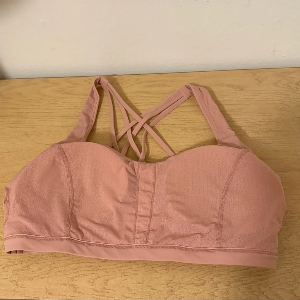 CRZ YOGA Strappy Pink Sports Bra - Image 3