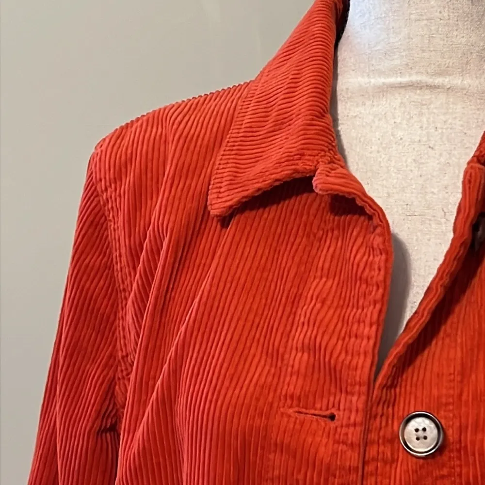 LOFT OUTLET size medium orange corduroy jacket 5 button front with pockets NWT - Image 9
