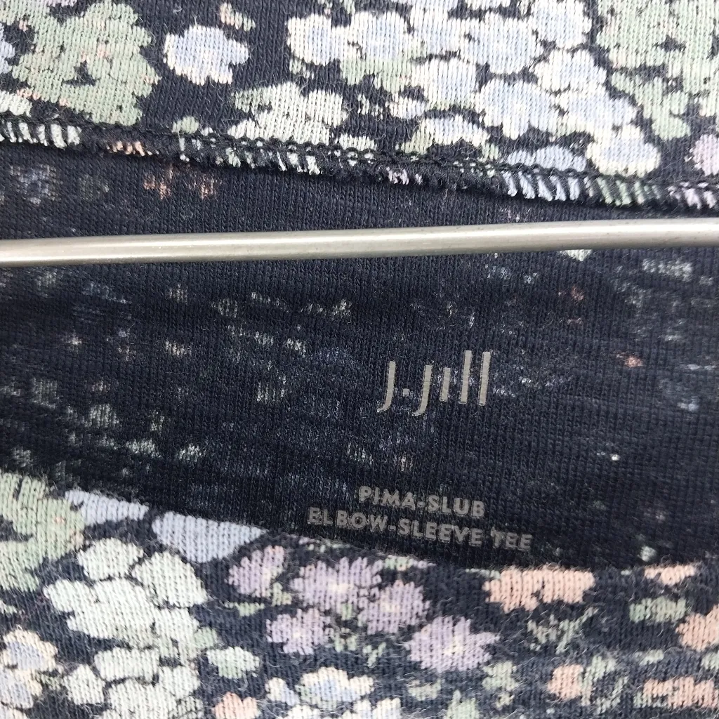 J.Jill Pima Slub Elbow Sleeve Floral Tee 100% Pima Cotton Size 2x Blue - Image 6