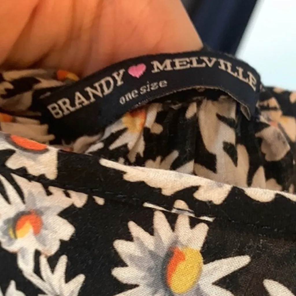 Brandy Melville Black Jada Daisy Dress OS - Image 7