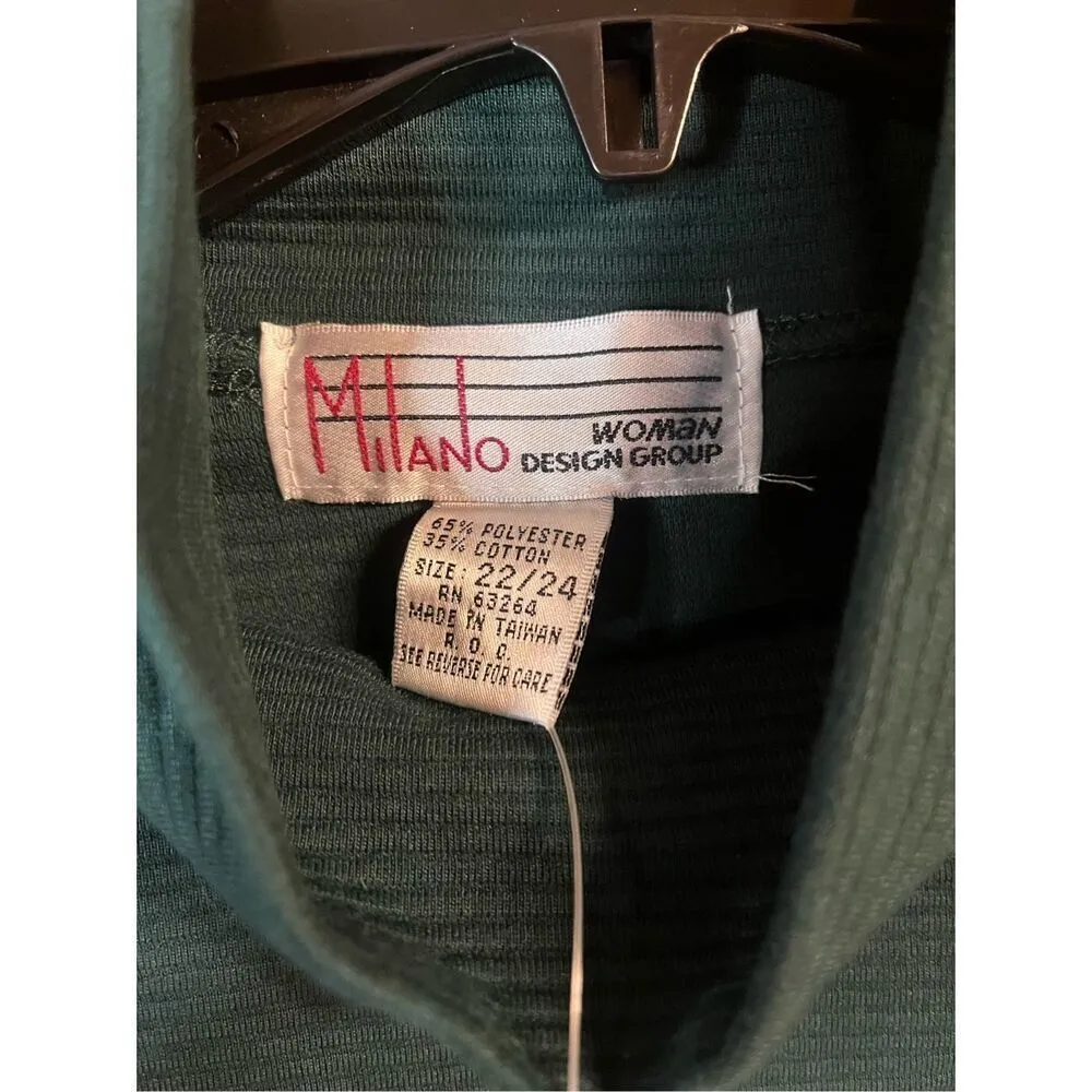 Milano Mock Neck Long Sleeve Ribbed Shirt Green Size 3X nwt (3747) Green - Image 5