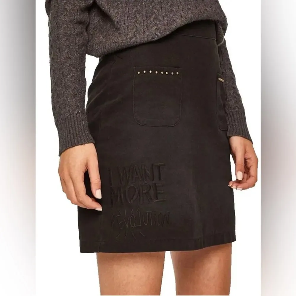 Desigual Black Mini Skirt Studded 6 - Image 3