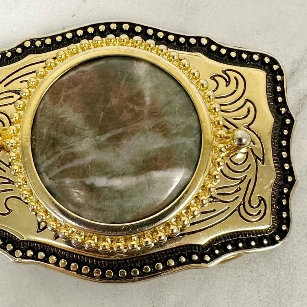 Vintage Cabochon Centerpiece Western Belt Buckle Made in USA - Image 5