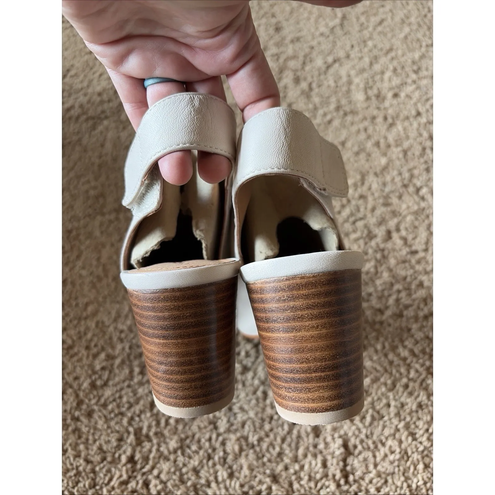 Johnston & Murphy Beige Leather Open Toe Evelyn Booties Shoes Womens 10M - Image 13