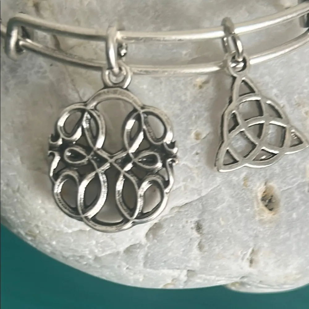 Alex and Ani Elegant Silver Celtic Trinity Path of Life Charm Bangle Bracelet - Image 2