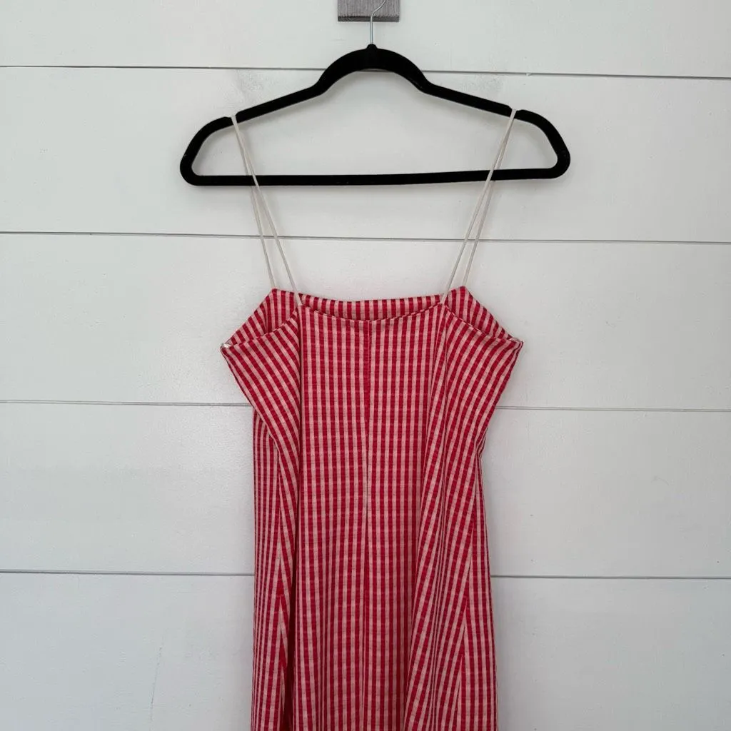 Zara Red Women’s Medium Gingham Midi Dress - Image 4