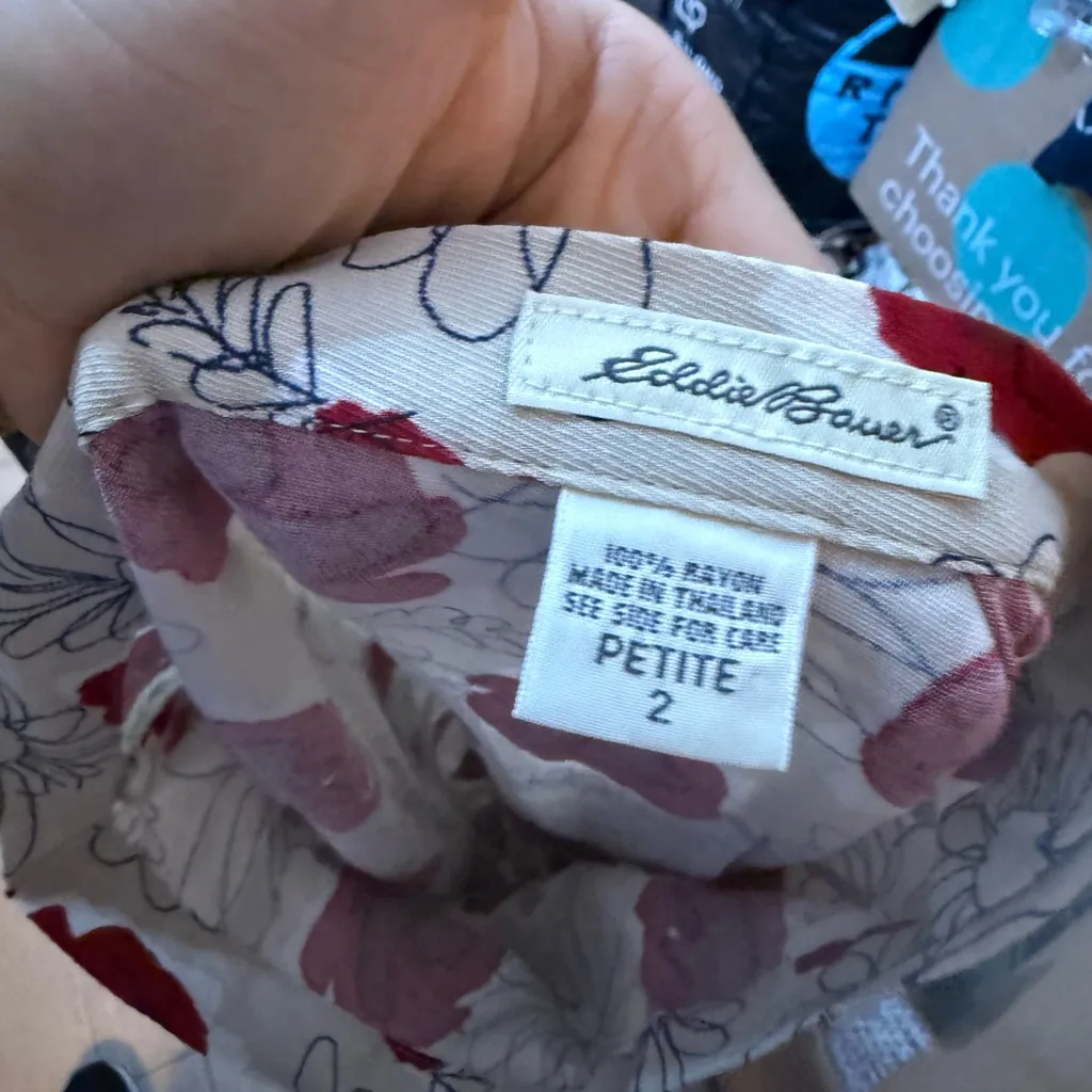 Eddie Bauer Floral Vintage Side Slit Midi Skirt - Image 2