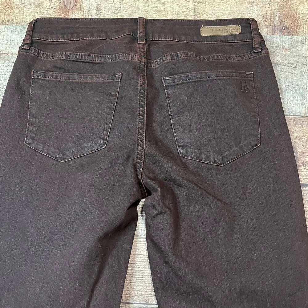 Articles of Society | Women's Chocolate Brown Denim Mya Skinny Jeans Sz 26 - Image 4