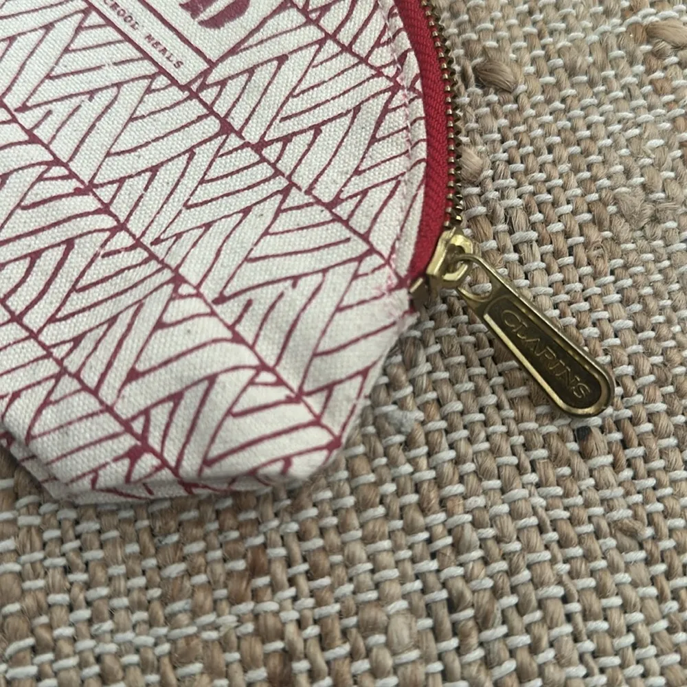 NEW FEED Clarins Red Make up Bag Pouch Tan - Image 4