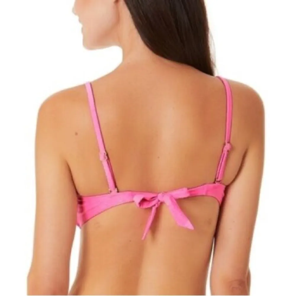 California Waves Juniors’ Straight Bandeau Metallic Shine Tie Back Pink M NWT - Image 4