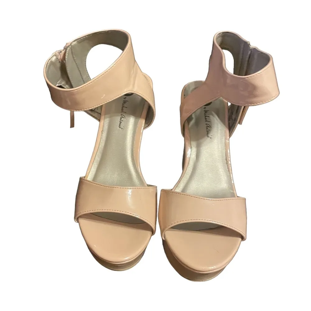MICHAEL ANTONIO PATENT NUDE WEDGES - Image 2