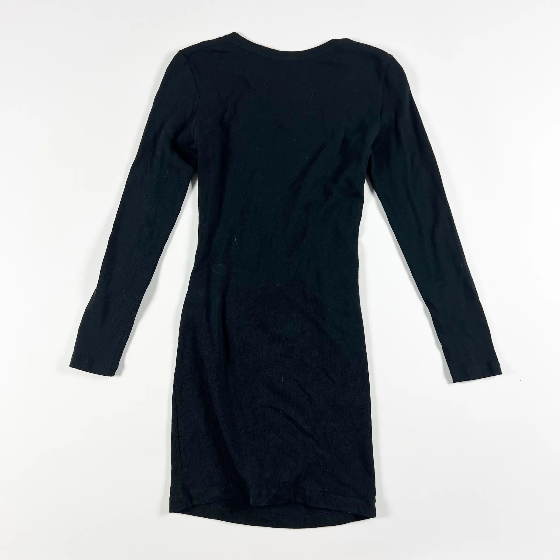 IRO Isabeli Cotton Knit Long Sleeve Twist Knot Detail Sweater Dress Black S - Image 3