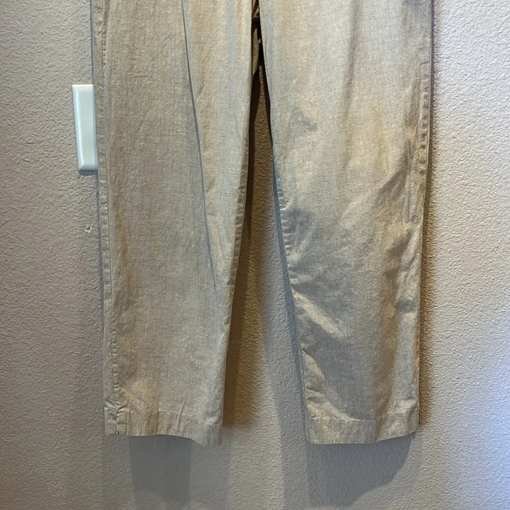 J. Crew Women’s Beige Tan Linen Cocktail Capri Pants City Fit Size 6 - Image 4