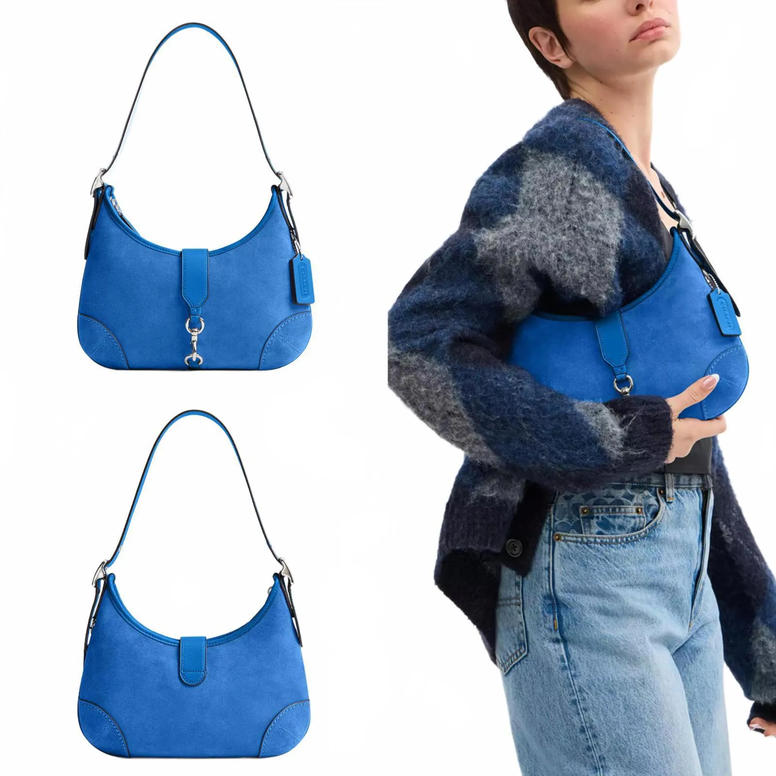 Coach Originals Hamptons 2005 Hobo Shoulder Bag NWT Silver/Mist Blue - Image 2