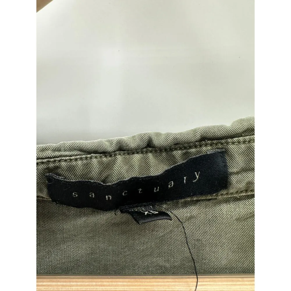 Sanctuary Olive Green Button Down Lyocell Shirt Long Sleeve Womens Size XS - Image 6