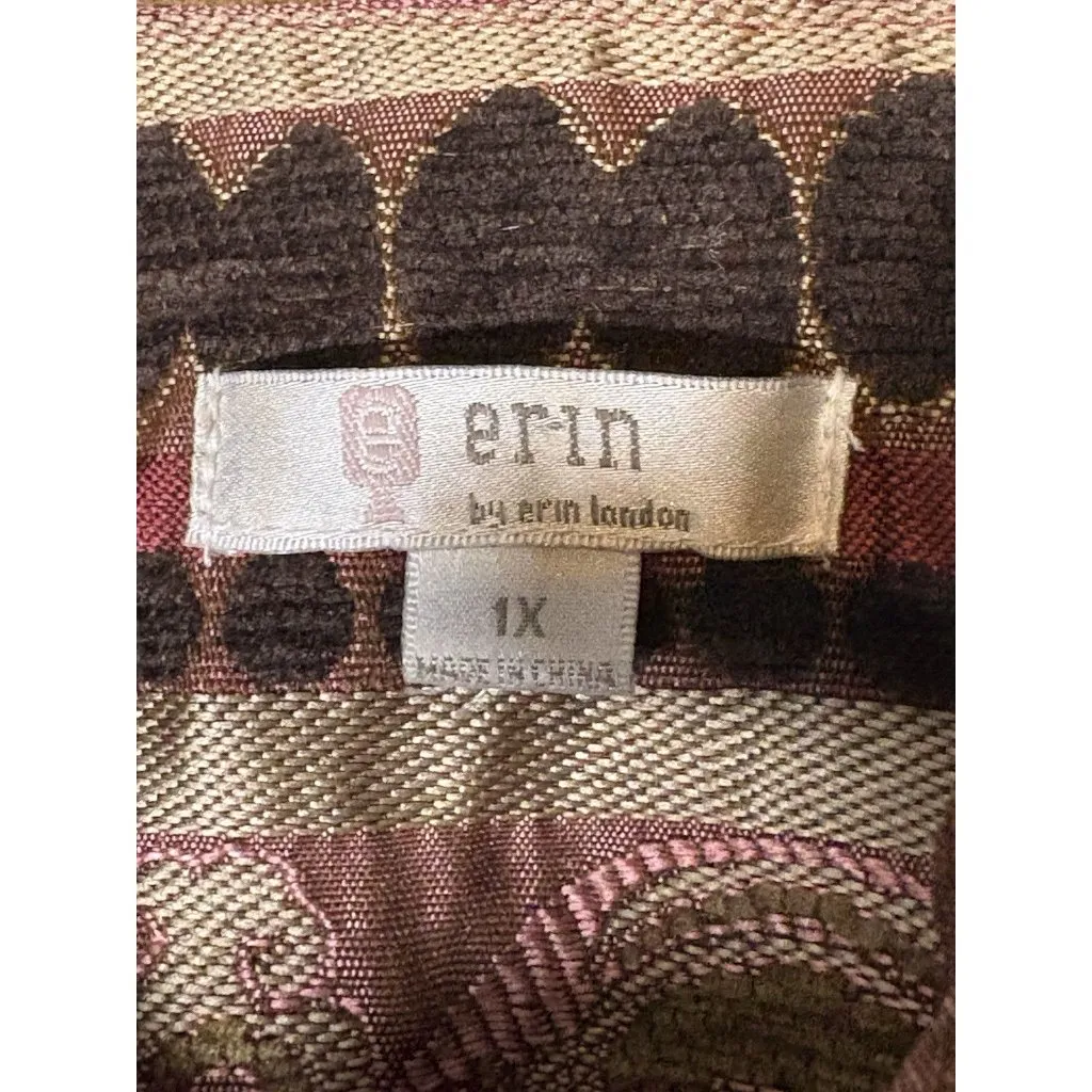 ERIN Tapestry Blazer Pink Gold Jacket Boho Cottagecore Lagenlook Size 1X XL - Image 4