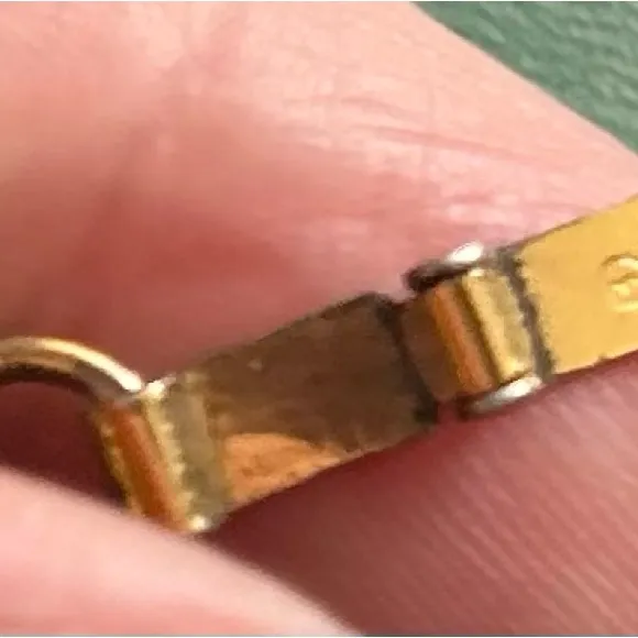 WWII SWEETHEART BRACELET Sterling with gold wash and enamel hearts Pink - Image 8