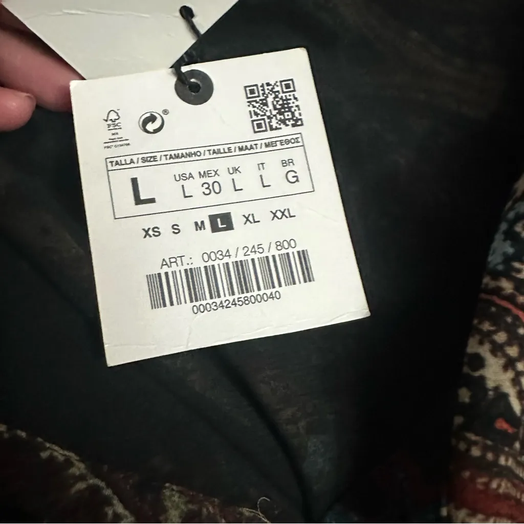 Zara Black and Brown Patterned Top - Image 4