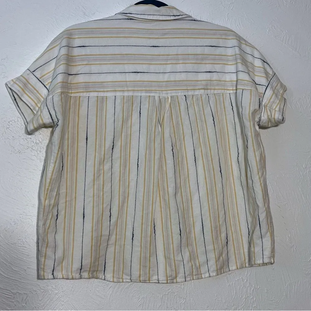 Madewell  Park Popover Cotton Shirt Casual Basic Classic Relaxed Fit SZ S - Image 4