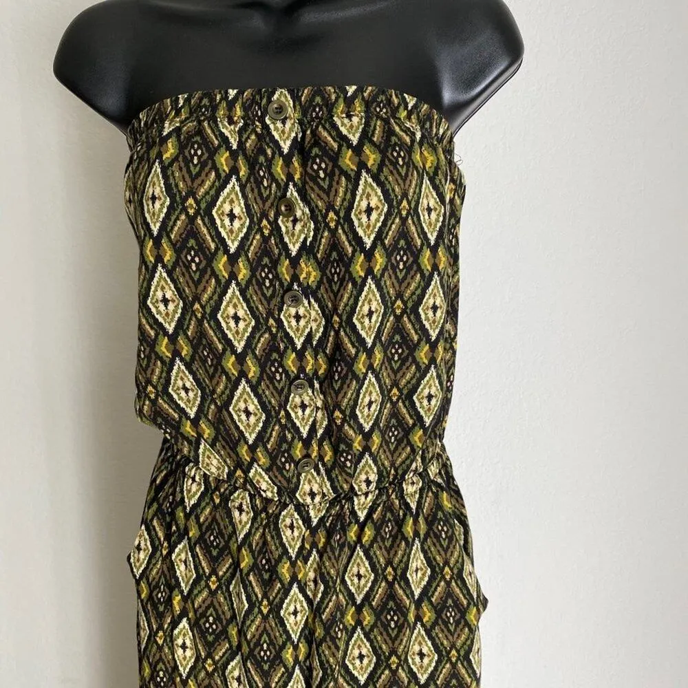 Forever 21‎ sz S greeb Y2K tube top jumpsuit - Image 5