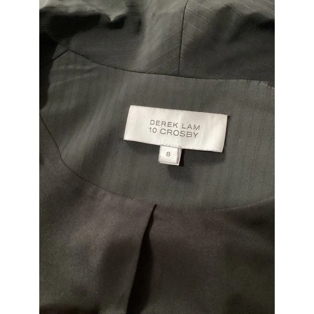 10 Crosby Derek Lam Black Fringe Open Front Blazer Size 8 - Image 7