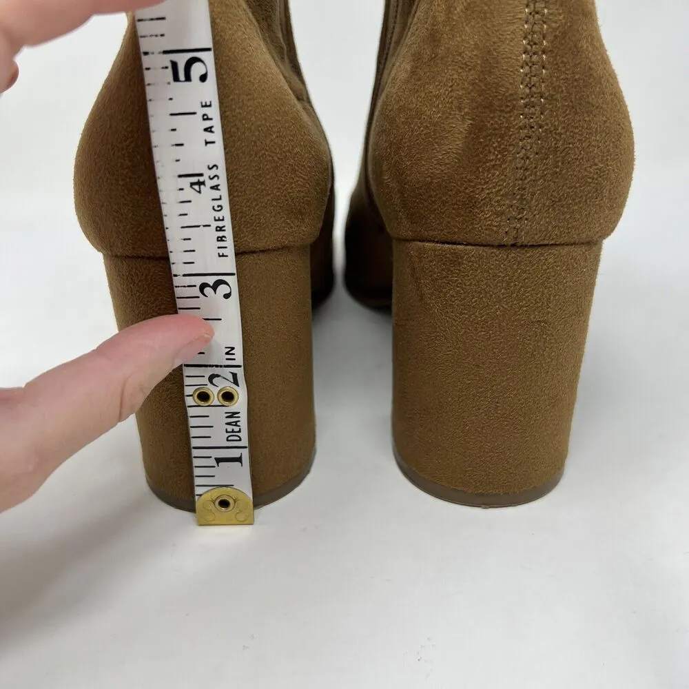 Marc Fisher Dyvine Pointy Toe Block Heel Booties Tan Brown‎ Suede Zip Size 10 - Image 9