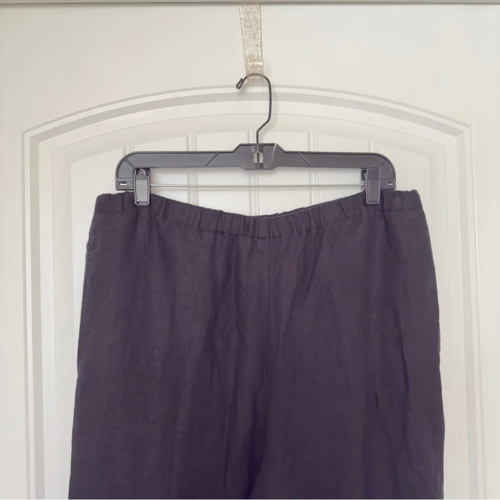Orvis Black‎ Medium Linen Cropped Ankle Pants - Image 3
