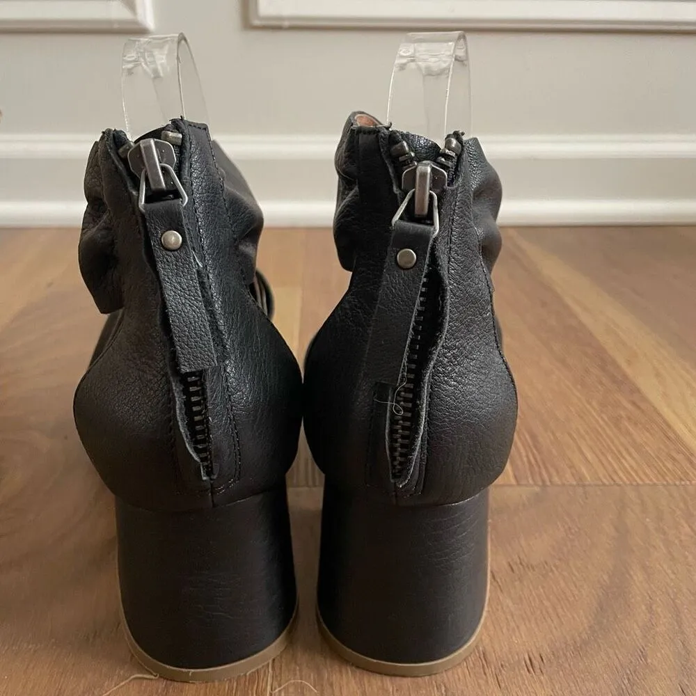 Anthropologie Silent D Leather Shooties Open Toe Block Heel $170 39 8.5 - Image 5